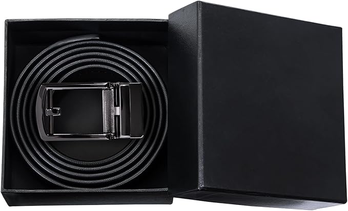 Dubulle Men's Ratchet Belt Gold/Black/Red/Green/Blue/White Automatic Buckle Business Casual Belt Gift - Adjustable Fit