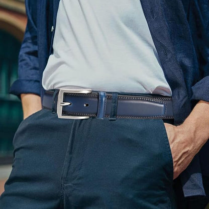 DOOPAI Mens Dress Belt - Genuine Leather Dress Belts For Men,Casual Suit Jeans Belt-Single Prong Buckle black belt