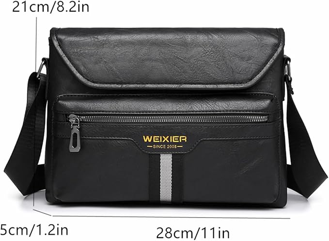 Zipper Buckle Leather Messenger Bag Crossbody Shoulder Bag Vintage Handle Bags | Zipper, Buckle, Leather, Vintage