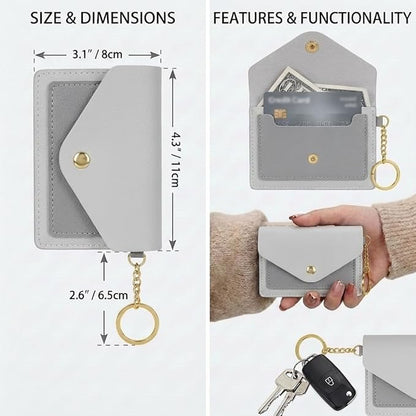 BIHRTC Silicone Key Ring Bracelets Wristlet Keychain Wallet with Net Chapstick Holder for Women