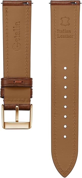 Getalia Italian leather Watch Band Tuscany Natural Vegetable-Tanned Full Grain Leather,14mm 16mm 18mm 19mm 20mm 21mm 22mm Quick Release Replacement Watch Straps for Men and Women Thick and Soft