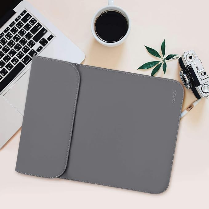 MOSISO Laptop Case 13.3 inch, 13-13.3 inch Laptop Sleeve Compatible with MacBook Neo 13 A18 Pro A3404 /Air 13/Pro 13/Pro 14 M5 M4 M3 M2 M1, Faux Suede Leather Case with Small Bag, Space Gray