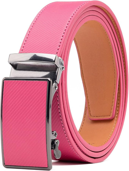 Fabio Valenti Mens Belt,Ratchet Belt Dress with 1 3/8" Genuine Leather with Easier Adjustable Buckle, Trim to Fit