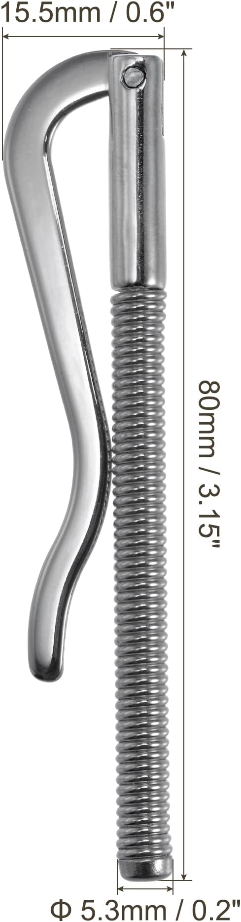 PATIKIL 80mm Spring Clip Bar, Metal Slim Open Coil Holder Clamp for Wallet Credit Card Leather Craft - 5 Pack (Silver)
