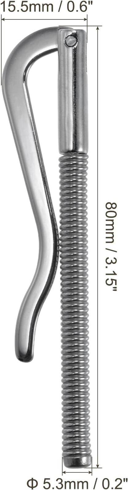 PATIKIL 80mm Spring Clip Bar, Metal Slim Open Coil Holder Clamp for Wallet Credit Card Leather Craft - 5 Pack (Silver)