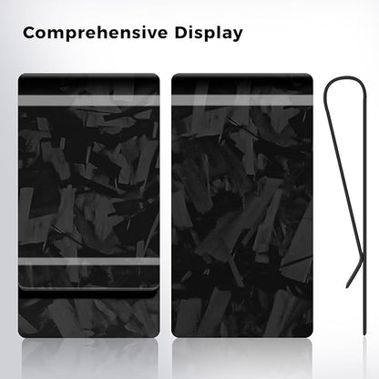 LittleBlack Real Carbon Fiber Money Clip,1.5in Wide Ultra Thin&Slim Minimalist Cash&Credit Card Holder Up To 50 Bills,Mens Business Front Pocket Wallet-Forged Glossy Black