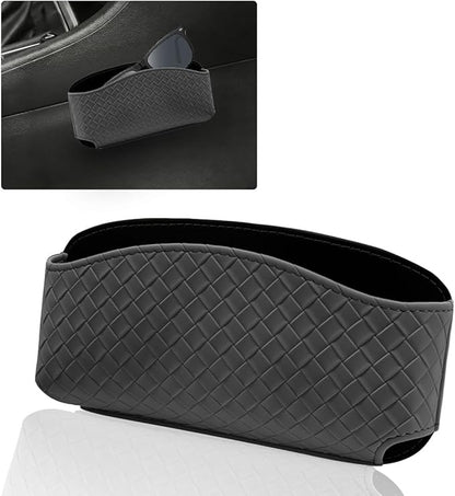 Sunglasses Holder for Car Visor, Leather Auto Glasses Storage Case, Car Sun Visor Eyeglasses Holder Protective Box, Universal Automotive Interior Accessories for Man Women (Black)
