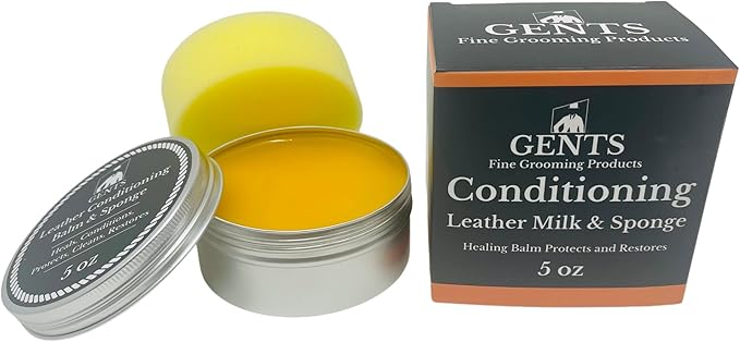 G.B.S Leather Milk Conditioner & Cleaner – 5 oz – Natural, Non-Toxic – Restores Dry, Cracked & Scratched Leather – Waterproofs & Protects – Includes Sponge Applicator