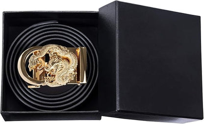 Dubulle Designer Mens Belts, Sliding Automatic Buckle Ratchet Dress Belt TOP Genuine Leather Strap Gifts