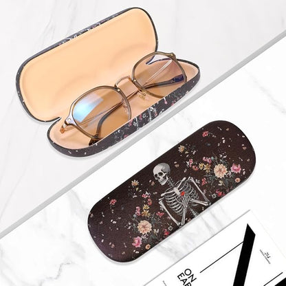 PERFECTSIGHT Hard Shell Eyeglasses Case, PU Leather Protective Glasses Case, Cute Eyeglass Case for Women Men Girls