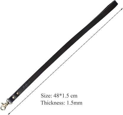 Genuine Leather Lanyards For Id Badges Holder And Keys Boho Neck Lanyard With Clip For Women Men Office Teachers