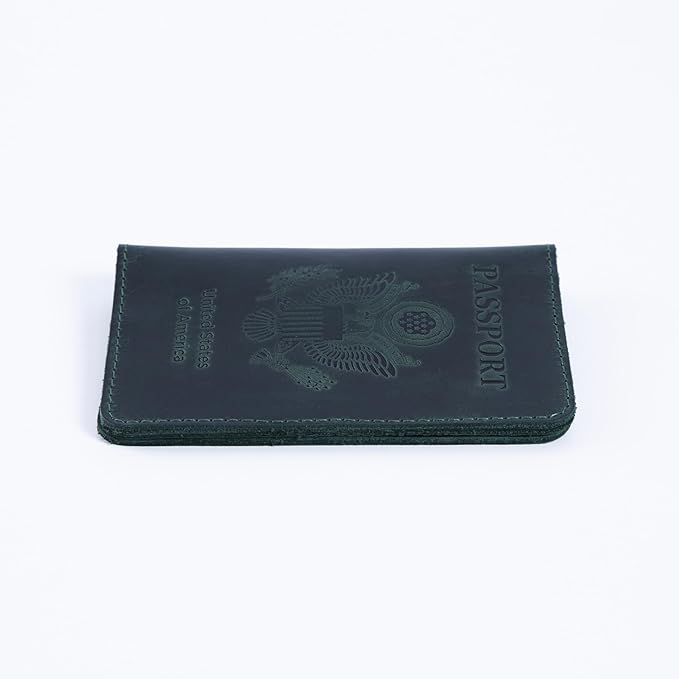 INCARNE US Leather Passport Holder for Travel - Passport Case - Passport Wallet for Men - Passport Cover for Women Sleeve Protector - Travel Essentials Vacation Luggage Travel Gifts - Vintage Green