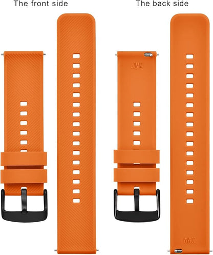 BISONSTRAP Watch Strap 18mm 19mm 20mm 21mm 22mm, Quick Release Silicone Watch Bands for Men Women