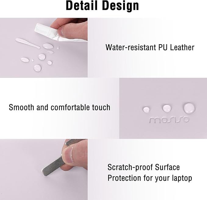MOSISO Laptop Case 13.3 inch, 13-13.3 inch Laptop Sleeve Compatible with MacBook Neo 13 A18 Pro A3404 /Air 13/Pro 13/Pro 14 M5 M4 M3 M2 M1, Faux Suede Leather Case with Small Bag, Dusty Lilac