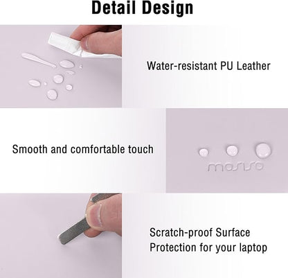 MOSISO Laptop Case 13.3 inch, 13-13.3 inch Laptop Sleeve Compatible with MacBook Neo 13 A18 Pro A3404 /Air 13/Pro 13/Pro 14 M5 M4 M3 M2 M1, Faux Suede Leather Case with Small Bag, Dusty Lilac
