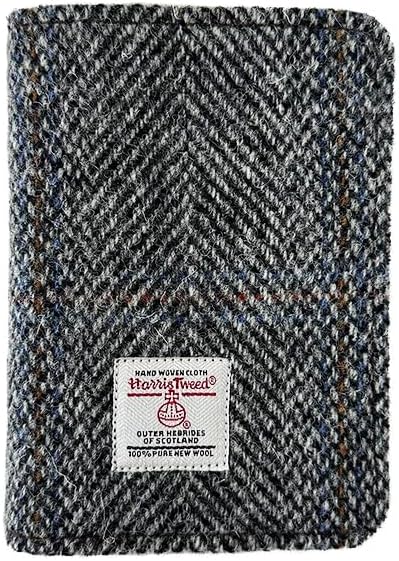Harris Tweed Leather Passport Holder for Travel, Slim & Lightweight Passport Cover with Vaccine Card Slot, RFID Blocking, Ideal for Women and Men (No.291)