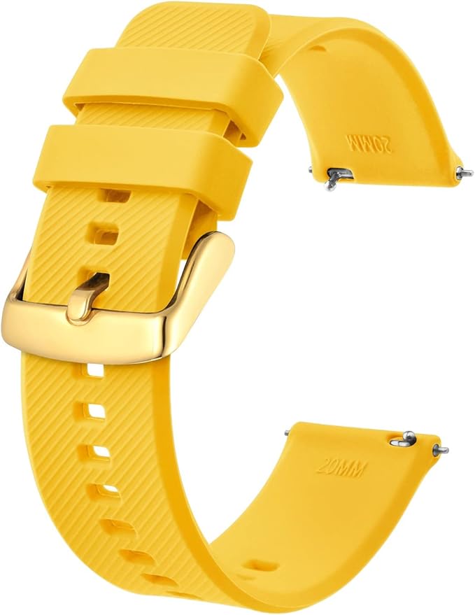 BISONSTRAP Watch Strap 18mm 19mm 20mm 21mm 22mm, Quick Release Silicone Watch Bands for Men Women
