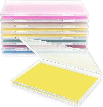 8 Pack Paper Storage Boxes, Scrapbook Paper Storage Fits 8.5" x 11.5" A4 Letter, Stackable Plastic Paper Storage with Snap for Protecting Scrapbooks, Photos, Game Card, Office Supplies, Files