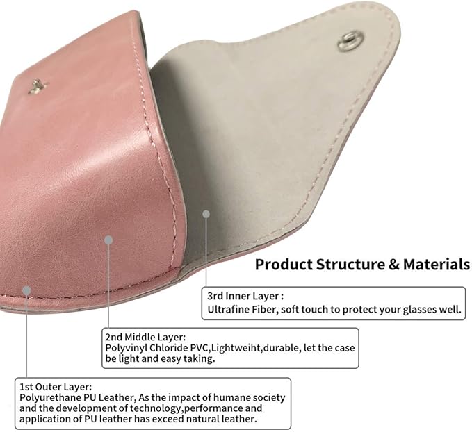 LogHog Portable Leather Glasses Case,Flexible Sunglasses Pouch Slim Case for Women Men Horizontal Eyeglass Case