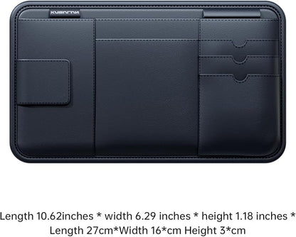 Sun Visor Organizer, Multi-Pocket Sun Visor Organizer for Car, SUV and Truck, Sun Visor Glasses Holder Card Holder Driver License Registration Pen Cell Phone Bill Ticket Key Document Holder1