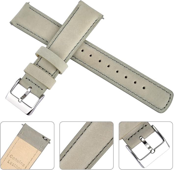 Ritche Christmas Gift Quick Release Leather Watch Bands Genuine Watch Straps for Men Women Top Grain Leather Watch Strap, White Elephant Gifts, Stocking Stuffers for Men, Father's Day gifts