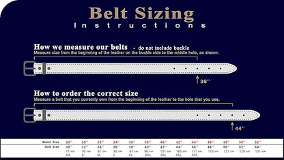 Andrew/Armando - Dress Belt Solid Brass Buckle (Gold & Silver) Genuine Full-Grain Cowhide Leather Belt 1-1/8"(30mm) Wide