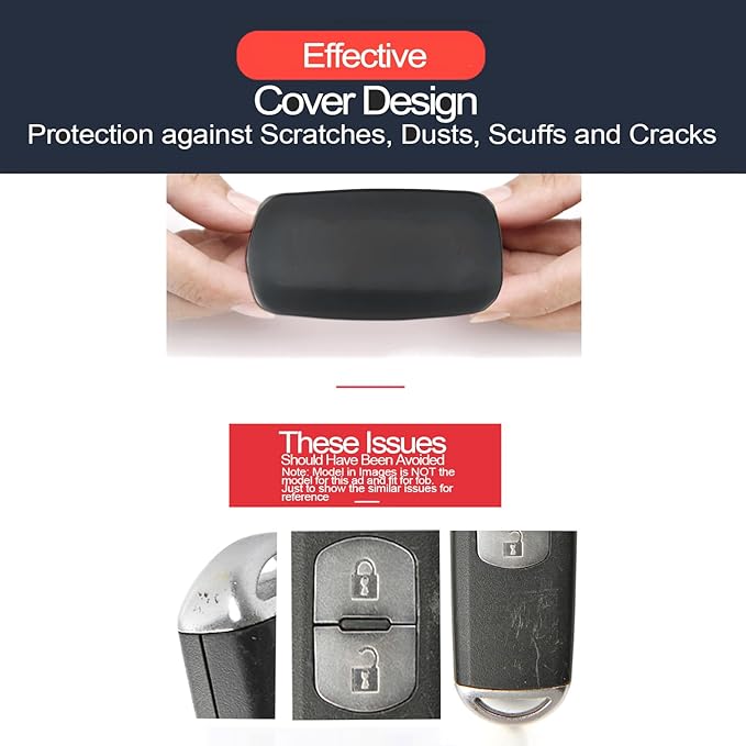 2pcs Compatible with Mazda 2 3 5 6 CX-7 CX-9 MX-5 Miata Key Fob Cover Case Key Chain Protector Keyless Remote Holder