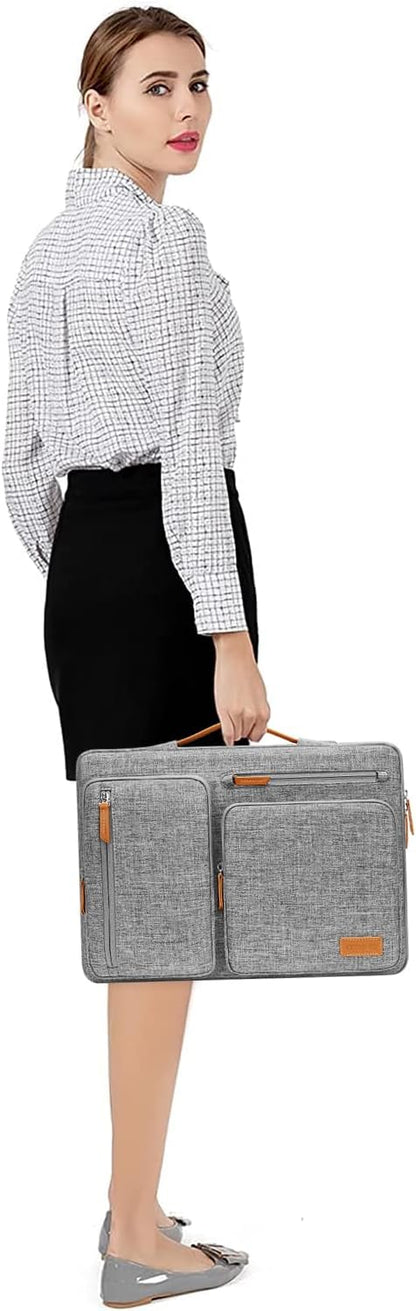 MOSISO 360 Protective Laptop Case 16 inch, 15-15.6 inch Laptop Sleeve Compatible with MacBook Pro 16, HP Acer Dell Lenovo ASUS, Side Open Carrying Case with 4 Zipper Pockets&Handle, Gray