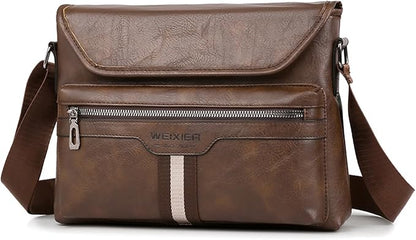 Zipper Buckle Leather Messenger Bag Crossbody Shoulder Bag Vintage Handle Bags | Zipper, Buckle, Leather, Vintage