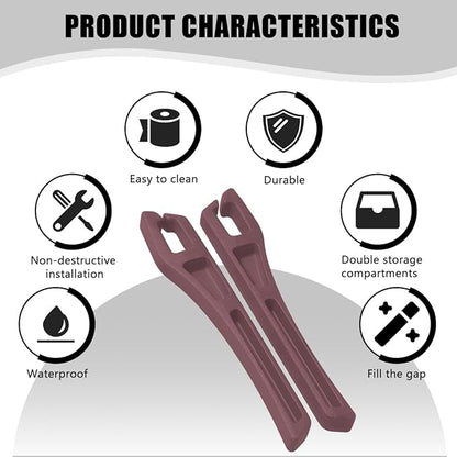 Car Seat Gap Filler, 2PCS Crevice Blocker Stopper Between Vehicle Seat Console, No Drop Automotive Fill Crevice Guard Interior Accessories, Universal for SUV Truck Sedan (Red)
