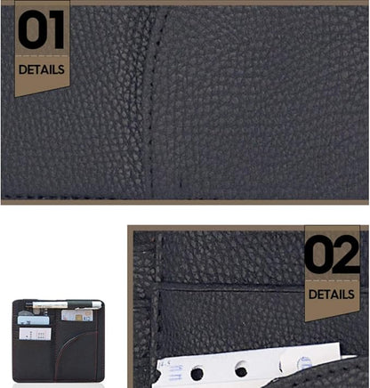 Voroly Car Sun Visor Organizer PU Leather Car Visor Sunglass Holder Card Holder Black