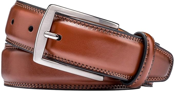 KM Legend Mens Genuine Leather Dress - Classic & Fashion For Work Business And Casual Belt