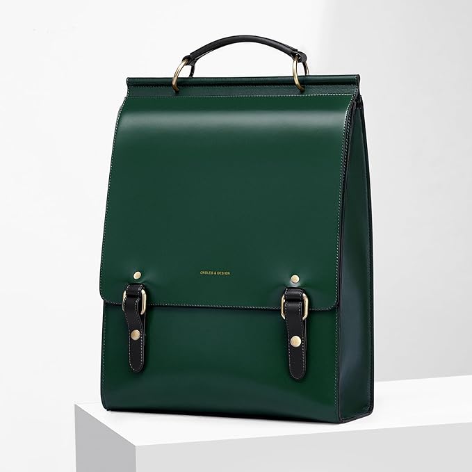 Cnoles Leather Backpack Purse For Women Fashion Ladies Vintage Bags Casual College Travel Backpacks Large bag Green