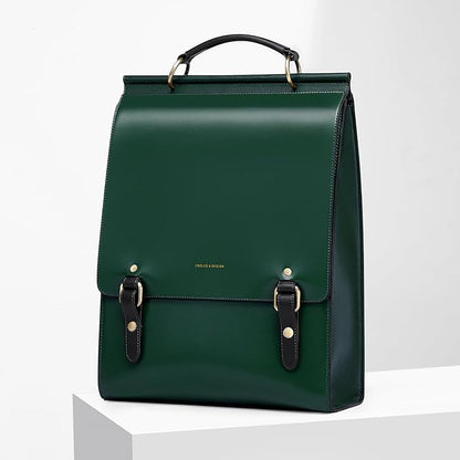 Cnoles Leather Backpack Purse For Women Fashion Ladies Vintage Bags Casual College Travel Backpacks Large bag Green