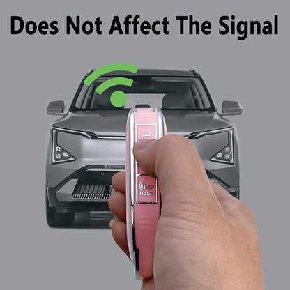 Key Fob Cover Case Compatible with Kia Telluride 2023 2024 2025 EV5 Car Interior Accessories Shell Holder Protector (Pink)
