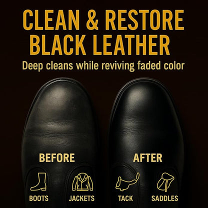 Black Saddle Soap for Leather – 3-Piece Saddle Soap Kit for Leather Cleaning, Boots, Tack, and Saddles – Includes Applicator and Cloth – Leather Soap and Conditioner for Leather Boots and Tack Care