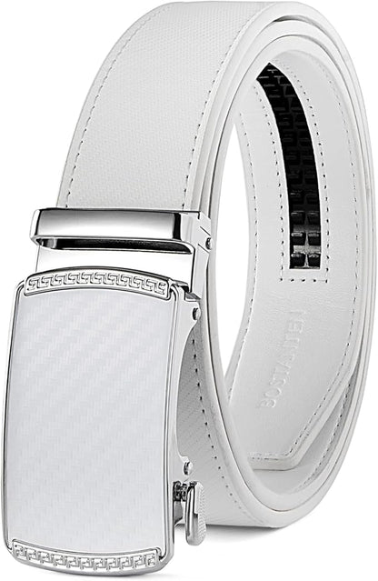 BOSTANTEN Mens Belt Leather Ratchet Belt For Men Dress and Casual with Adjustable Buckle, Trim to Fit