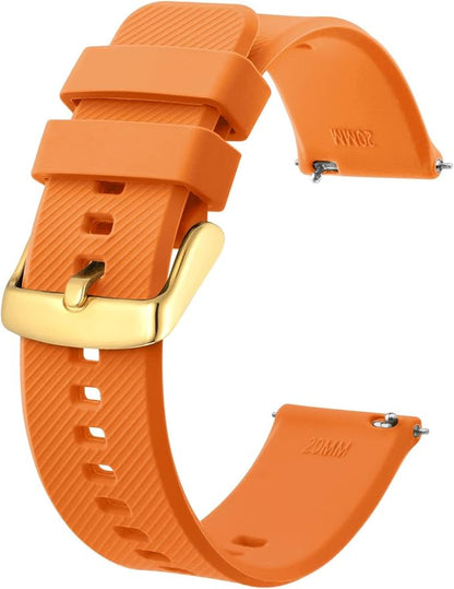 BISONSTRAP Watch Strap 18mm 19mm 20mm 21mm 22mm, Quick Release Silicone Watch Bands for Men Women