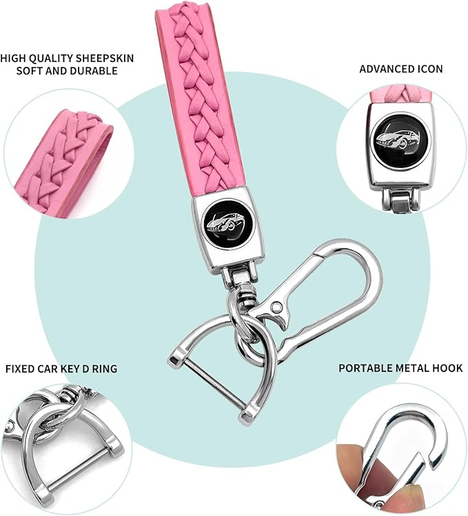 Creativity Suitable For BMW key fob cover. Advanced soft TPU key box is compatible with X1 X3 X4 X5 X6 1 2 4 5 6 7 M3 M5 M6 GT3 GT5 G30 F10 F15 F16 F20 key (Type A Pink Key Case + key chain set)