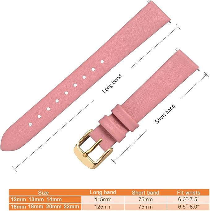ANNEFIT Watch Bands for Men Women, Top Grain Leather Watch Strap with Quick Release, Band Width 12mm 13mm 14mm 16mm 18mm 20mm 22mm