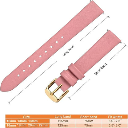 ANNEFIT Watch Bands for Men Women, Top Grain Leather Watch Strap with Quick Release, Band Width 12mm 13mm 14mm 16mm 18mm 20mm 22mm