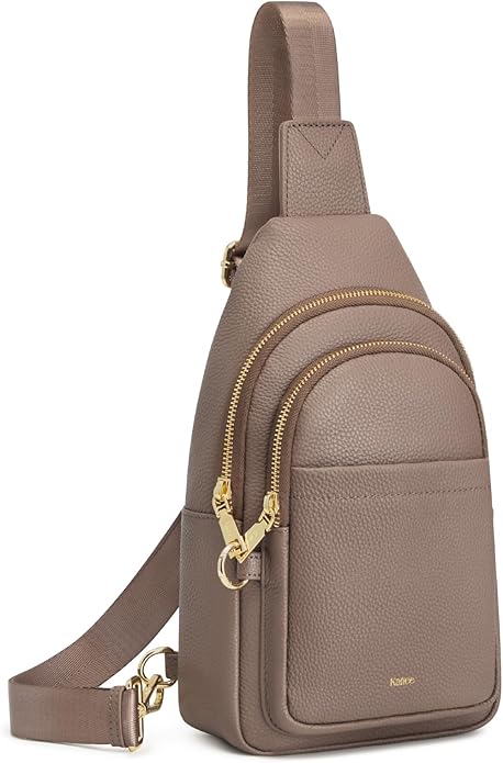 Kattee Sling Bag for Women, Leather Fanny Packs Crossbody Purse, Small Chest Bag for Travel with RFID Blocking