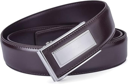 Men’s Belt Beltox Ratchet Dress Leather Buckle Belt Black Brown Blue 1 3/8” Gift Box