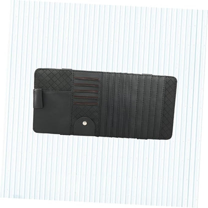SHERCHPRY 2pcs Sun Visor Storage Bag Vehicle Storage Bag Cd Holder Car Visor Organizer Leather Organizer