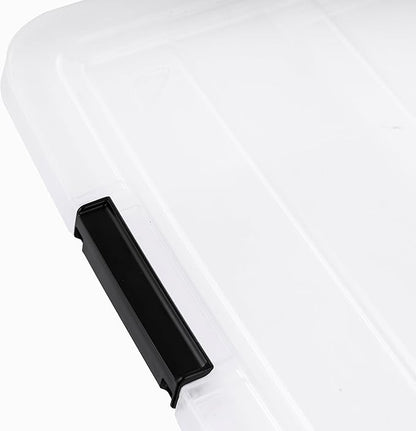 IRIS USA 6-Pack Clip Box with Latching Lids, 18 Quart Craft Storage Bins, Art & Writing Supply Containers for Home, Office & Classroom Organization