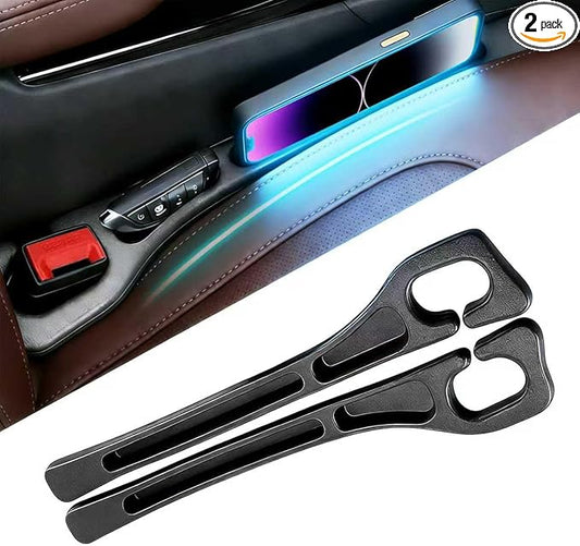 Car Seat Gap Filler Organizer 2PCS, Universal No-Drop Seat Guard with Storage Slot, Easy Install Gap Stopper for Car SUV Truck, Stops Phone/Keys Falling