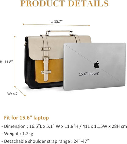 ECOSUSI Laptop Bag for Women Vegan Leather Messenger Bag Fashion Briefcase Computer Satchel Bag
