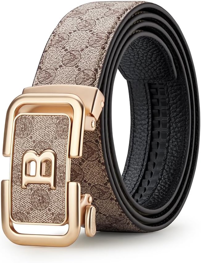 VANNANBA Letter B Buckle Belt, Mens Designer Belts Premium Leather for Dress Casual Jeans Pants