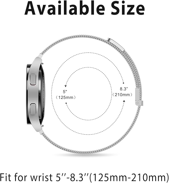 Vanjua 20mm 22mm Watch Band for Women Men, 20mm 22mm Quick Release Stainless Steel Metal Mesh Loop Adjustable Magnetic Replacement Wristbands Straps Bands