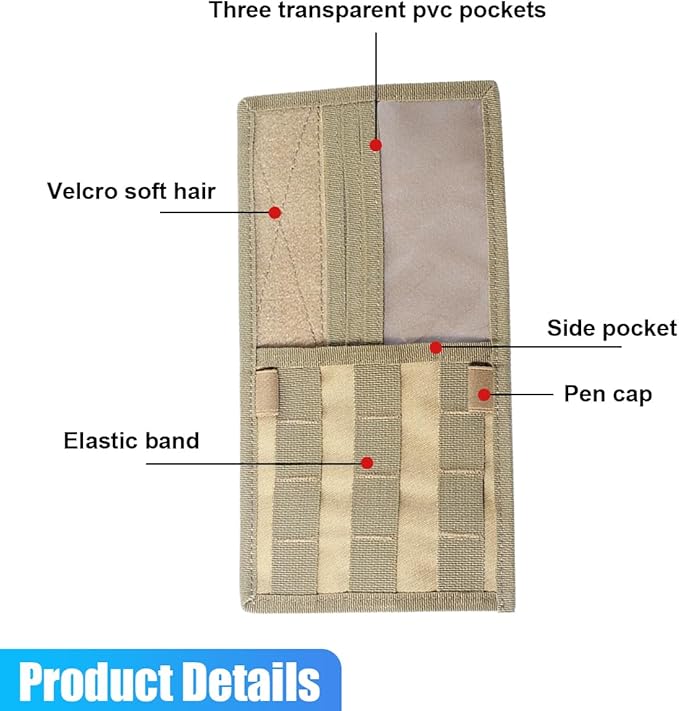 ZIMISI Molle Car Visor Organizer, Tactical Sun Visor Panel Organizer with Elastic Strap, Nylon Sunshade Storage Pouch with Magic Strap for Pen Card Sunglass, Fits for Car, SUV, Truck (Khaki)